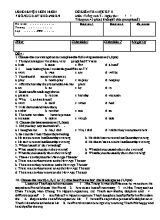 Đề kiểm tra học kỳ II môn Tiếng Anh 7 - Đề 4 - Năm học 2014-2015 - Phòng GD & ĐT Hoài Nhơn